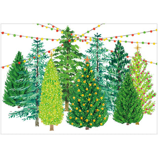 Lighted Christmas Trees Small Boxed Christmas Cards - includes 15 cards & envelopes