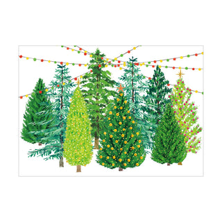 Lighted Christmas Trees Small Boxed Christmas Cards - includes 15 cards & envelopes