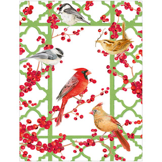 Winter Birds and Berries Classic Christmas Card Blank - includes 1 card & envelope