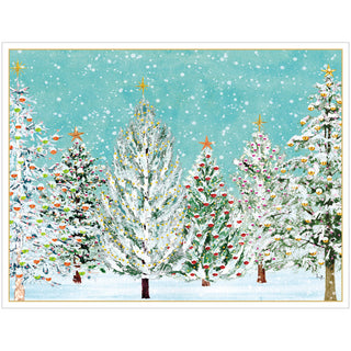 Snow Covered Trees Classic Christmas Card Blank - includes 1 card & envelope
