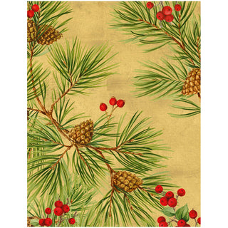 Evergreen and Berries Classic Christmas Card Blank - includes 1 card & envelope