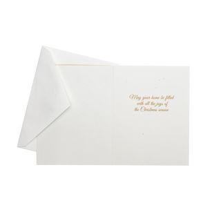 Golden Christmas Tree And Staircase Classic Boxed Christmas Cards - includes 15 cards & envelopes