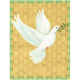 Golden Peace Dove Classic Christmas Card Blank - includes 1 card & envelope