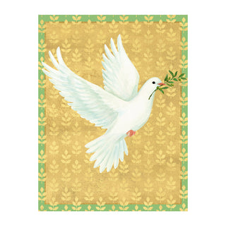 Golden Peace Dove Classic Boxed Christmas Cards - includes 15 cards & envelopes