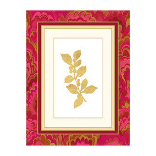Holly Sprig Marbled Foil Classic Boxed Christmas Cards - includes 10 cards & envelopes
