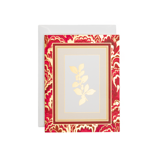 Holly Sprig Marbled Foil Classic Boxed Christmas Cards - includes 10 cards & envelopes