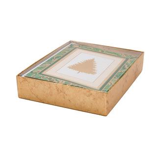 Christmas Tree Marbled Foil Classic Boxed Christmas Cards - includes 10 cards & envelopes