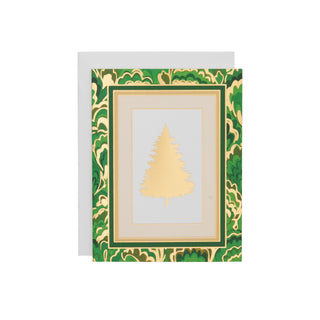 Christmas Tree Marbled Foil Classic Boxed Christmas Cards - includes 10 cards & envelopes