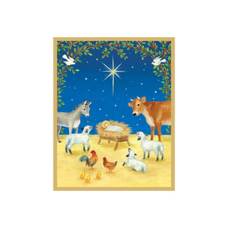 Manger Scene Petite Christmas Cards - includes 5 cards & envelopes