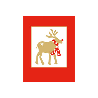 Reindeer In Scarf Petite Christmas Cards - includes 5 cards & envelopes