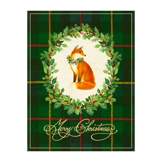Tartan Fox Classic Christmas Cards - includes 5 cards & envelopes