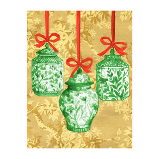 Ginger Jar Ornaments Blank Classic Christmas Cards - includes 5 cards & envelopes