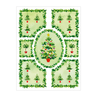 Topiary Garden Blank Classic Christmas Card - includes 1 card & envelope