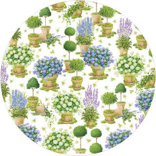 Potted Hydrangeas Paper Placemats Round 12-In