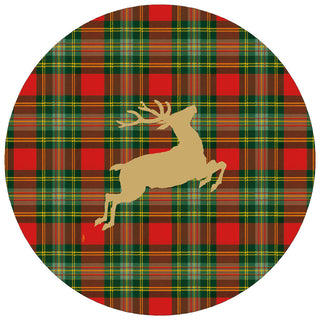 Reindeer Tartan Red Paper Placemats - includes 12 Paper Placemats
