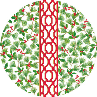 Knots And Greenery Paper Placemats Round 12-In
