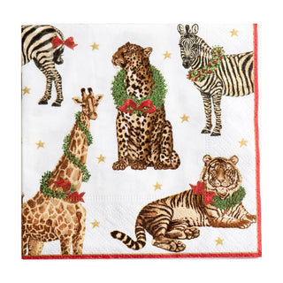 Wild Christmas Ivory Napkin Cocktail