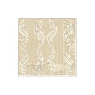 Seahorses Sand Cocktail Napkin - package of 20