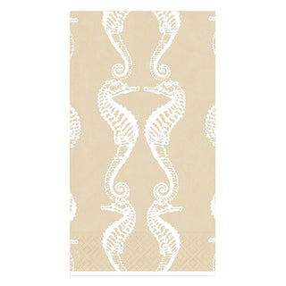 Seahorses Sand Guest Towel - package of 15