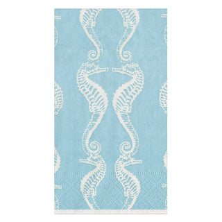 Seahorses Robin'S Egg Guest Towel - package of 15