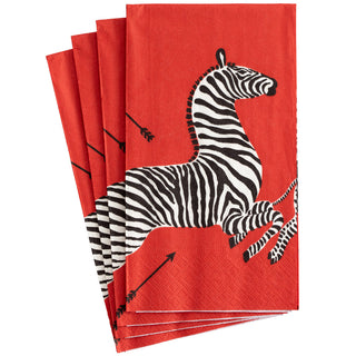 Zebras Red Guest Towel