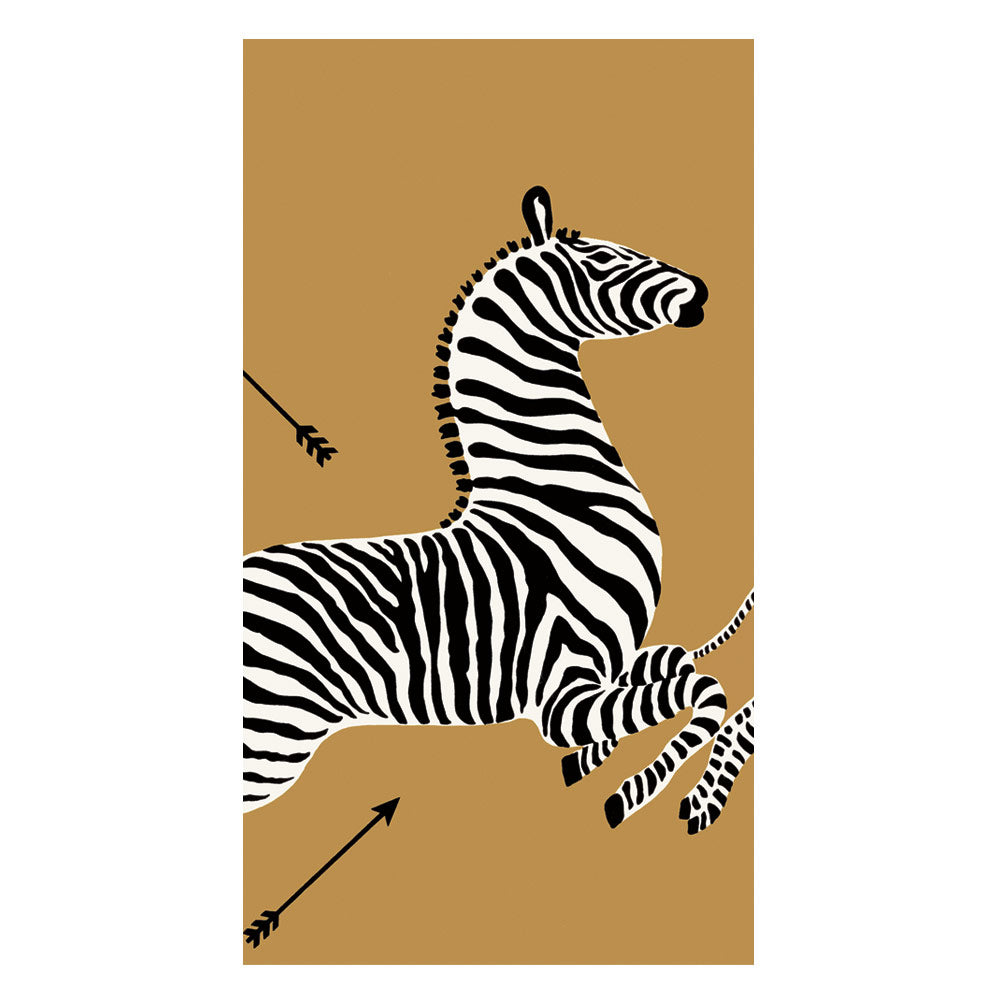 Zebras Gold Guest Towel Napkins - 15 Per Package