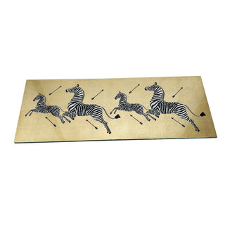 Zebras Gold Bar Lacquer Trays - Single Tray