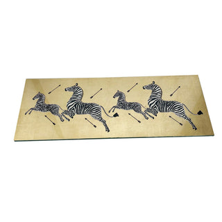 Zebras Gold Lacquer Trays - 1 Each