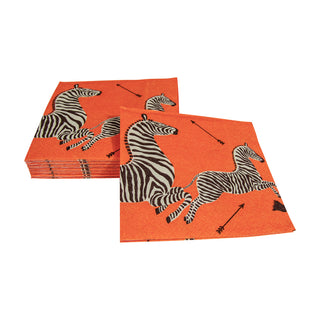 Zebras Orange Napkin Cocktail