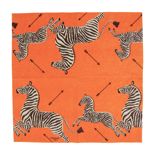 Zebras Orange Napkin Cocktail
