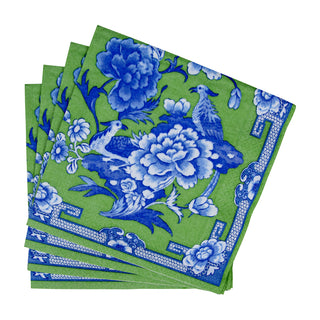 Green And Blue Plate Napkin Dinner