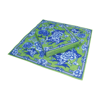 Green And Blue Plate Napkin Luncheon