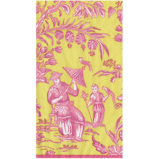Silk Road Toile Chartreuse Guest Towel