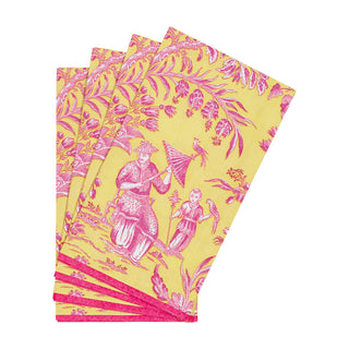 Silk Road Toile Chartreuse Guest Towel