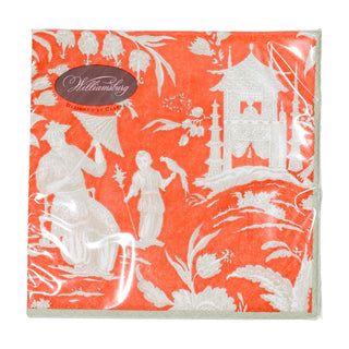 Silk Road Toile Mandarin Cocktail Napkins - 20 Per Package