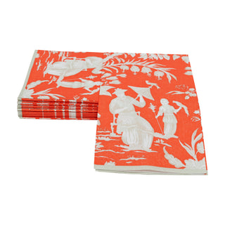 Silk Road Toile Mandarin Guest Towel Napkins - 15 Per Package