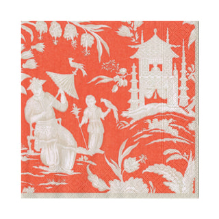 Silk Road Toile Mandarin Luncheon Napkins - 20 Per Package