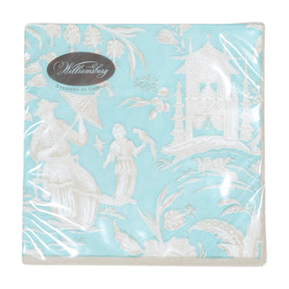 Silk Road Toile Robin's Egg Cocktail Napkins - 20 Per Package