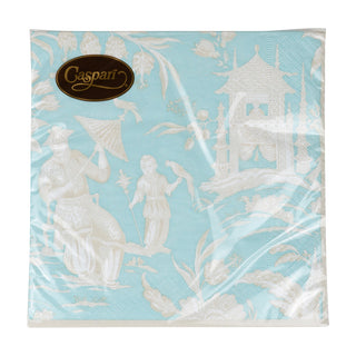 Silk Road Toile Robin's Egg Luncheon Napkins - 20 Per Package