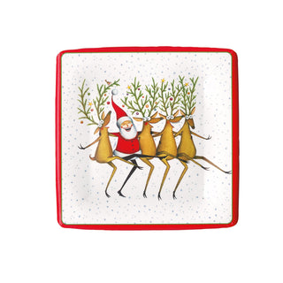 Santa's Kickettes Sq Salad/Dessert Plates Square