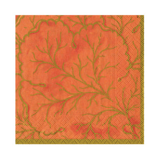 Gilded Majolica Coral Luncheon Napkins - includes 20 Luncheon Napkins