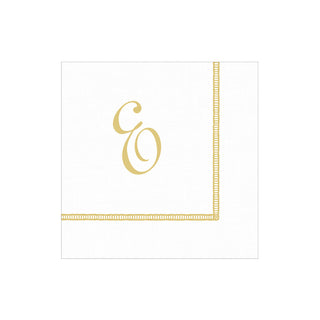 Hemstitch Script Single Initial "E" Cocktail Napkin - package of 20