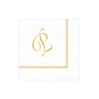 Hemstitch Script Single Initial P Napkin Cocktail W/Initial
