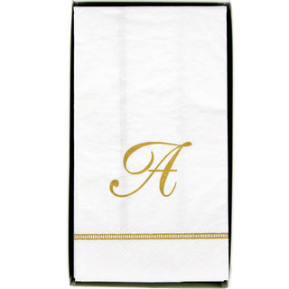 Hemstitch Script Single Initial A Guest Towel W/Initial