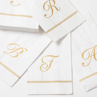 Hemstitch Script Single Initial B Guest Towel W/Initial - box of 15 napkins