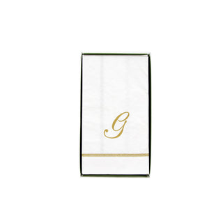 Hemstitch Script Single Initial G Guest Towel W/Initial - box of 15 napkins