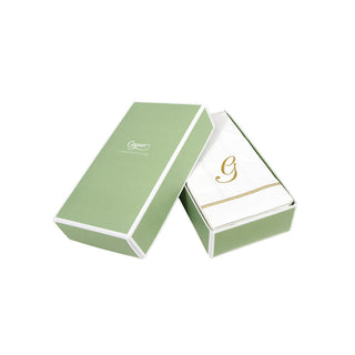 Hemstitch Script Single Initial G Guest Towel W/Initial - box of 15 napkins