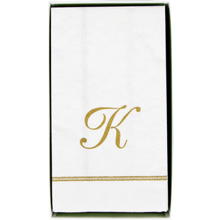 Hemstitch Script Single Initial K Guest Towel W/Initial