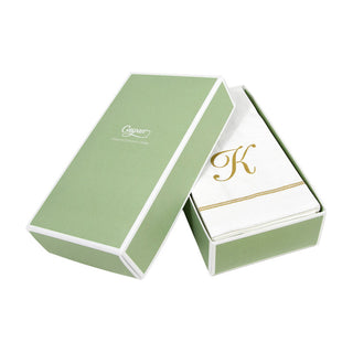 Hemstitch Script Single Initial K Guest Towel W/Initial