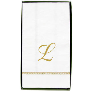 Hemstitch Script Single Initial L Guest Towel W/Initial